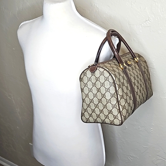 Authentic Gucci Monogram Classic Satchel Vintage Handbag Purse Authentic - Picture 14 of 17